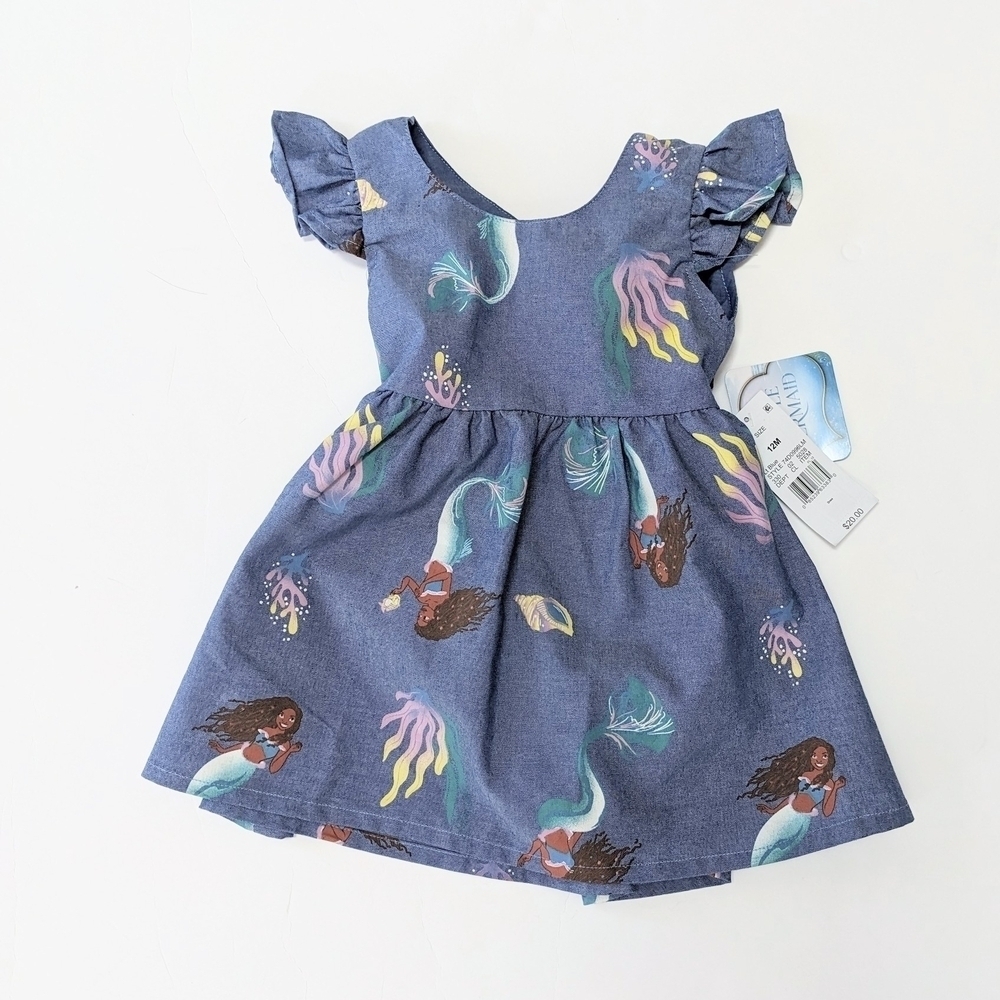 Infant Girls Disney The Little Mermaid Ariel Empire Waist Dress